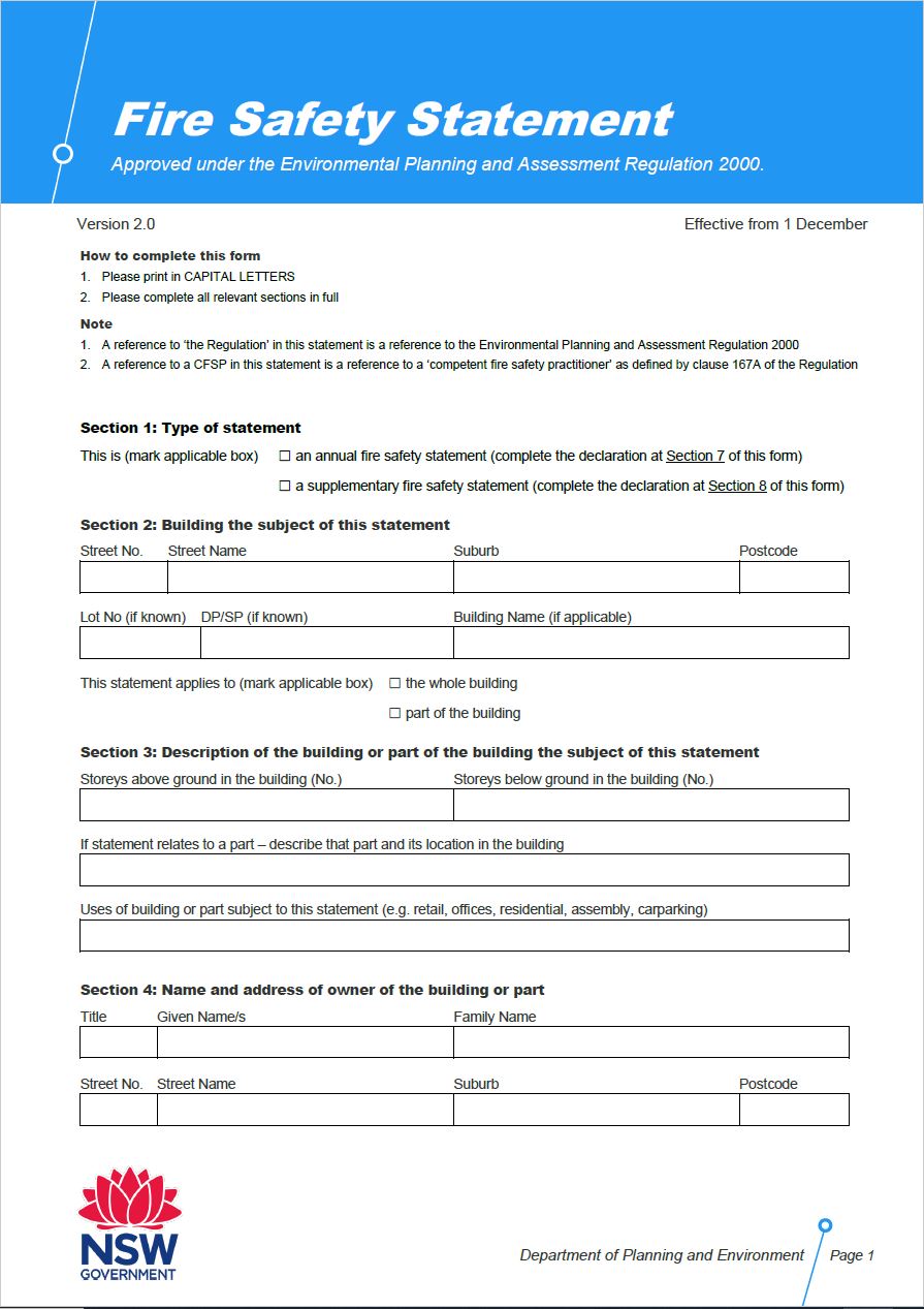 How To Complete Your Fire Safety Statement Global Fire