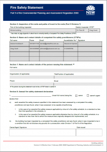 Page 2 - sample annual fire safety statement